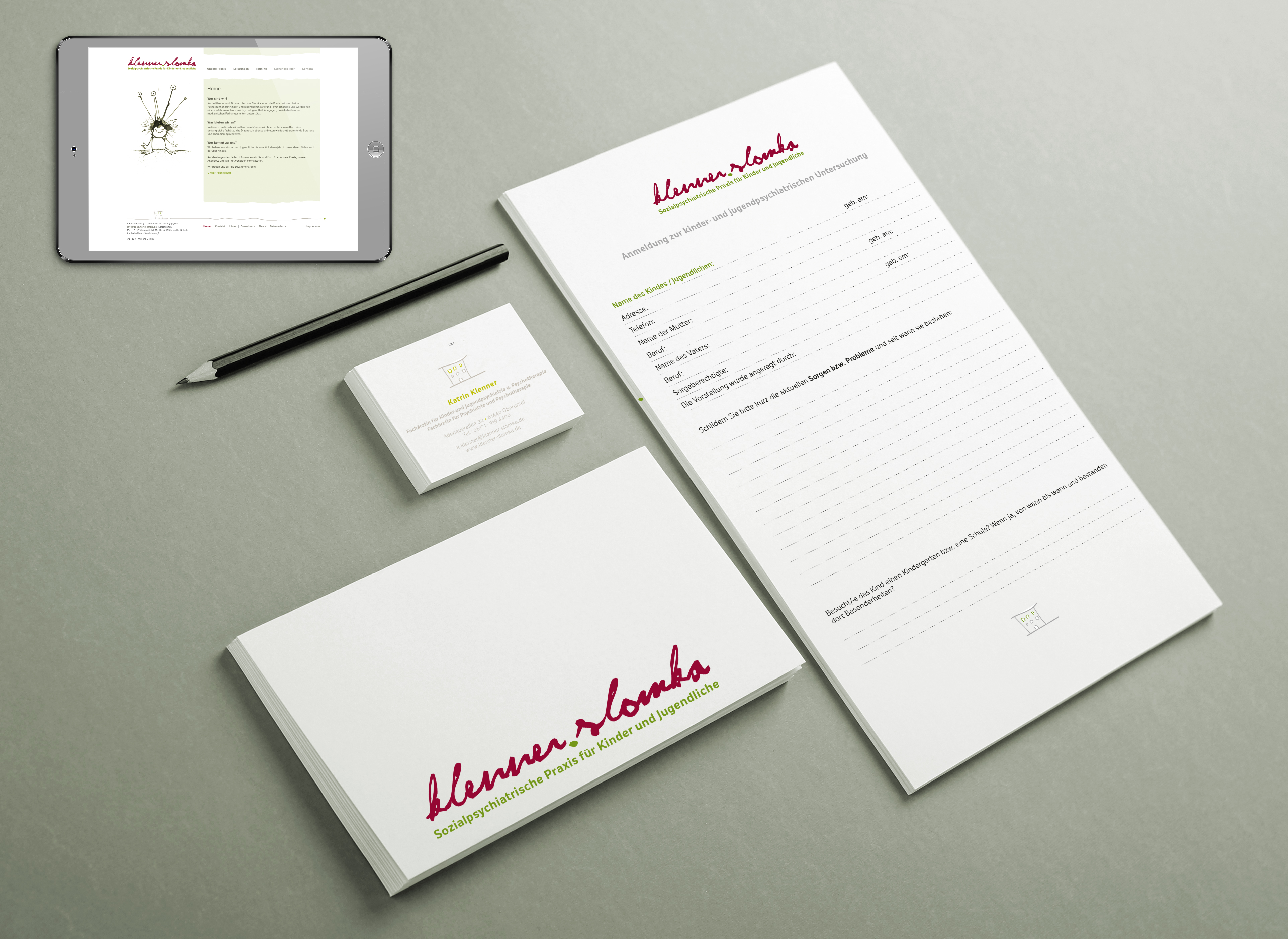 Geschäftsausstattung und Webseite - Klenner Slomka