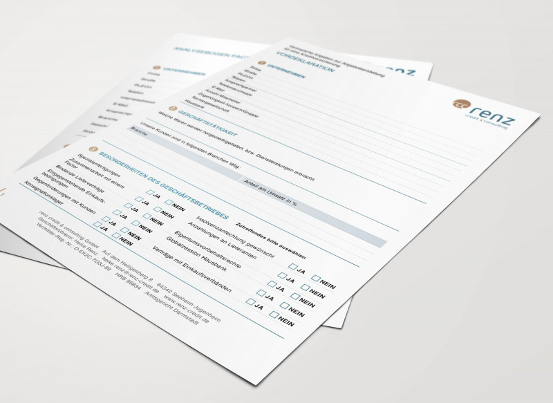 Ansicht A4 Blätter mit gestaltetem Inhalt für digitale PDFs