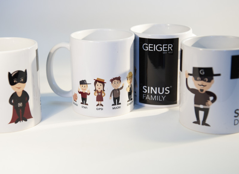 Tassen mit Comicfiguren