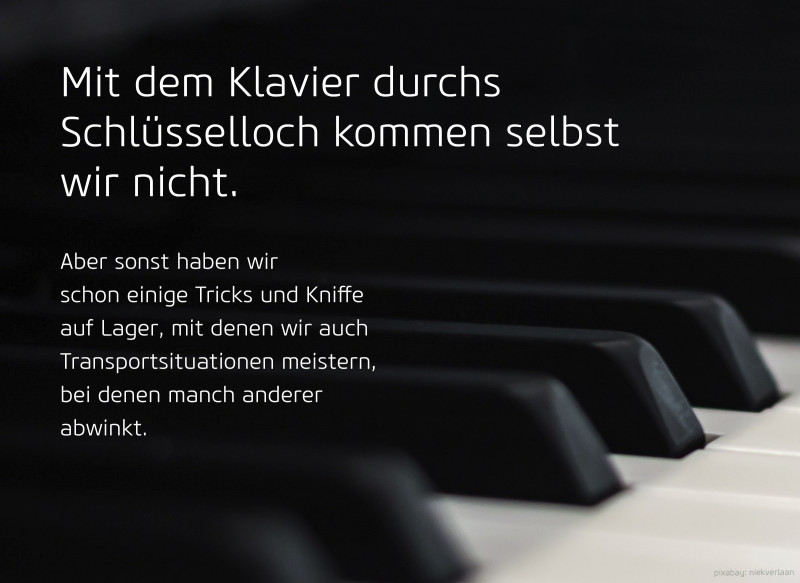 Klaviertastatur mit Text