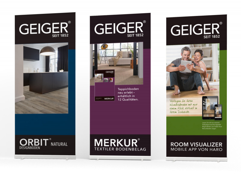 Abbildung drei verschiedener Roll-Up Motive