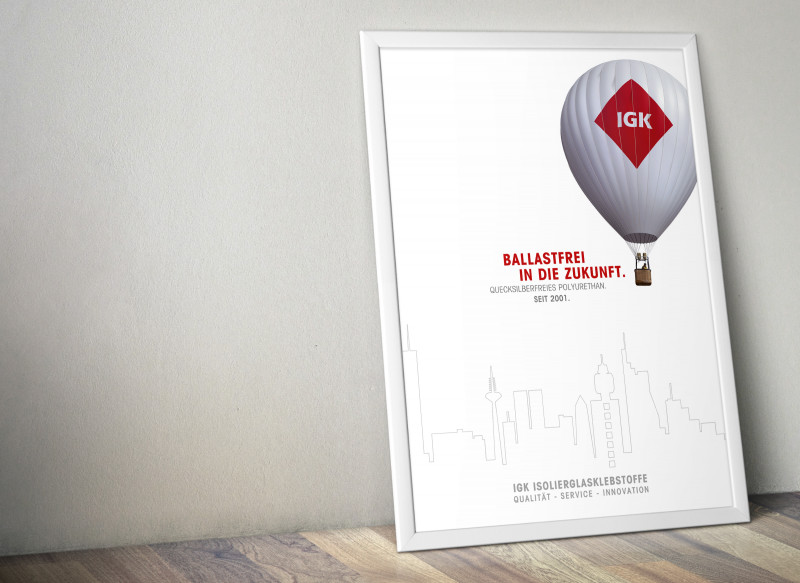 Plakat mit Ballonmotiv